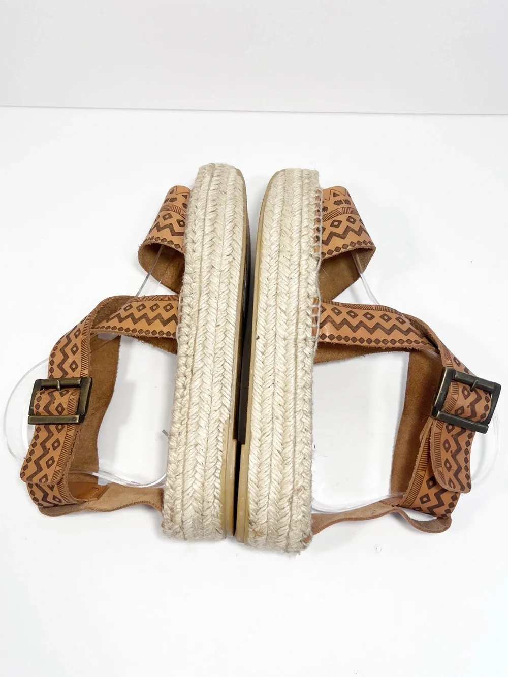 Anthropologie Howsty Women's Salma Flatforms Platform Espadrilles Leather Size 9